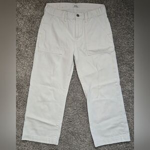 Ralph Lauren Polo Womens Off White Cropped Wide Leg Cargo Pants Size 26